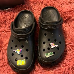 Black platform crocs lightly used excellent condition